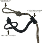 REFLECTIVE Treestand Lifeline Rope for Hunting - 30 ft Harness Lifeline Reflective with Prusik Knot and Single Carabiner -Proven Wild